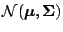 ${\cal N}(\mbox{\boldmath$\mu$}, \mbox{\boldmath$\Sigma$})$